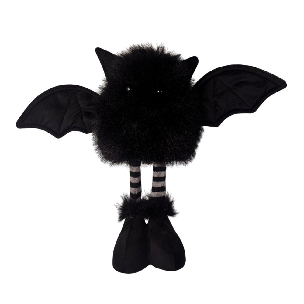 Debi Lilly Black Bat Standing Plush 13" Halloween Spooky Home Decor Goth Vampire